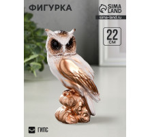 Фигурка гипс «Сова», белая, 11×22×9 см