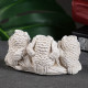 Фигурка гипс «Три совы на жердочке», слоновая кость, 10×6×5 см