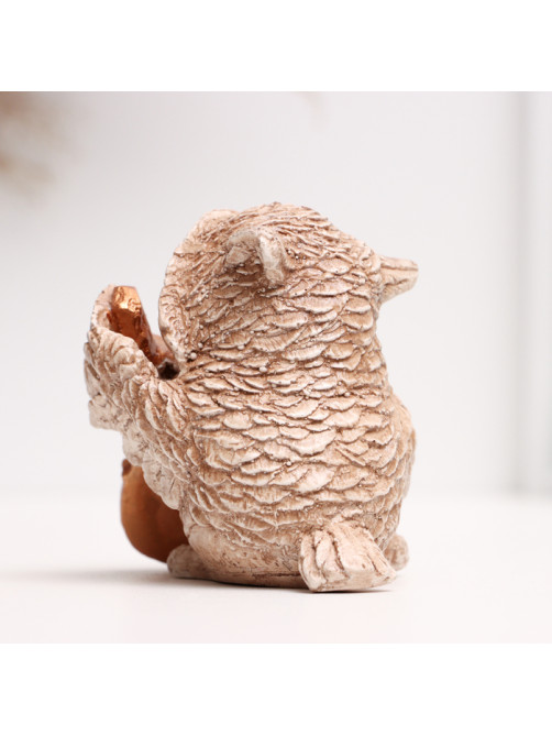 Фигура гипс «Сова-скрипач», коричневая, 8×6×6 см