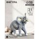 Фигурка полистоун «Слон», серый, 28.5×31×15 см