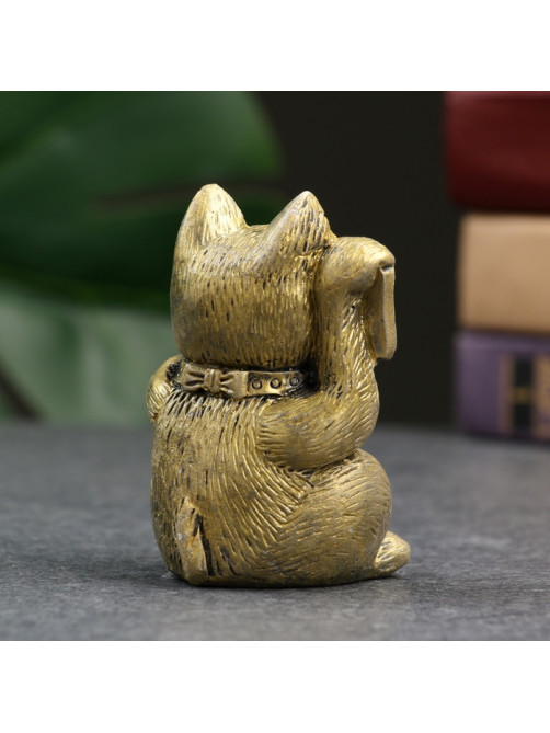 Фигурка гипс «Котик денежный», золото, 8×5×5 см