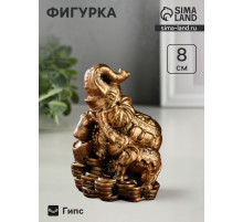Фигурка гипс «Слон со слоненком на деньгах», бронза, 7×10×6 см