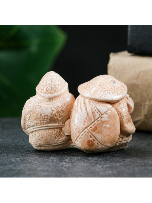 Фигурка «Дайкоку и Эбису», слоновая кость, 6×3×4 см