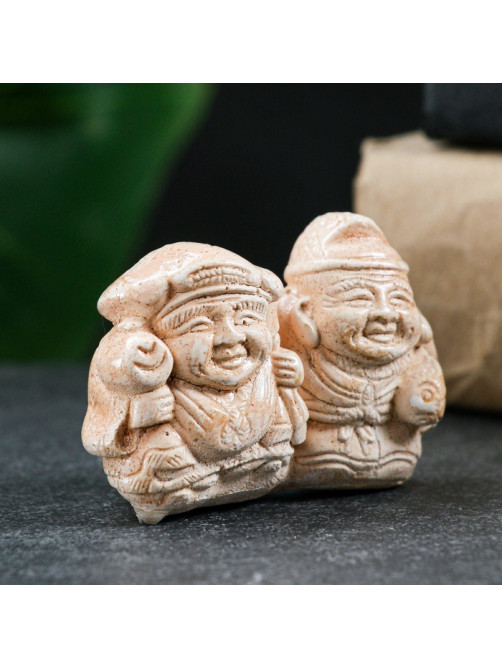 Фигурка «Дайкоку и Эбису», слоновая кость, 6×3×4 см