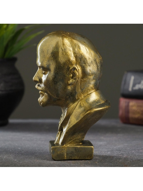 Бюст «Ленин В.И.», фигурка гипс, под латунь, 13×8×8 см