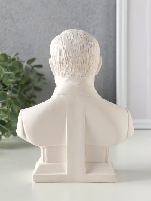Бюст «Путин», фигурка гипс, белый, 18×14×8 см