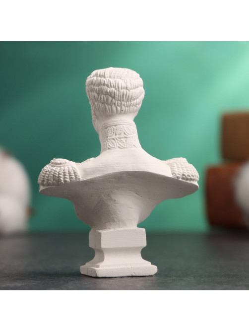 Бюст «Император Александр I», фигурка гипс, белый, 5×2×6.5 см