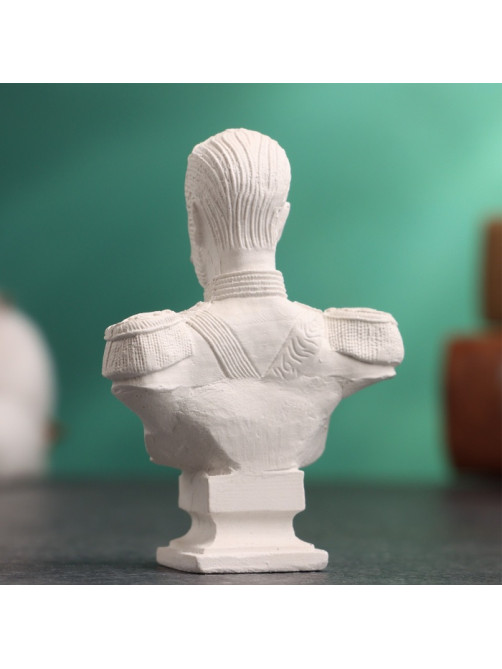 Бюст «Император Николай II», фигурка гипс, белый, 4.5×2.5×6.5 см