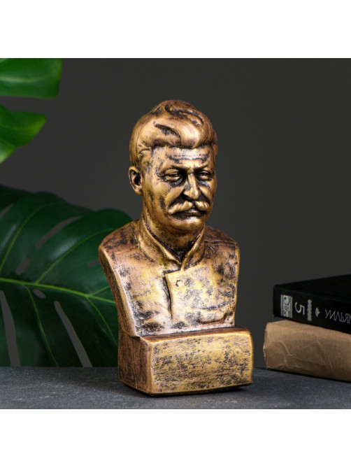 Бюст «Сталин», фигурка полистоун, под бронзу, 12×24 см