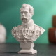 Бюст «Александр II Император», фигурка гипс, белый, 4.5×2×6 см