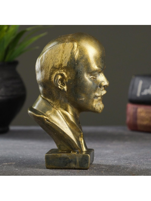 Бюст «Ленин В.И.», фигурка гипс, под латунь, 13×8×8 см