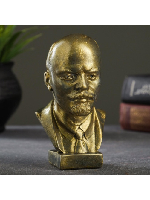 Бюст «Ленин В.И.», фигурка гипс, под латунь, 13×8×8 см