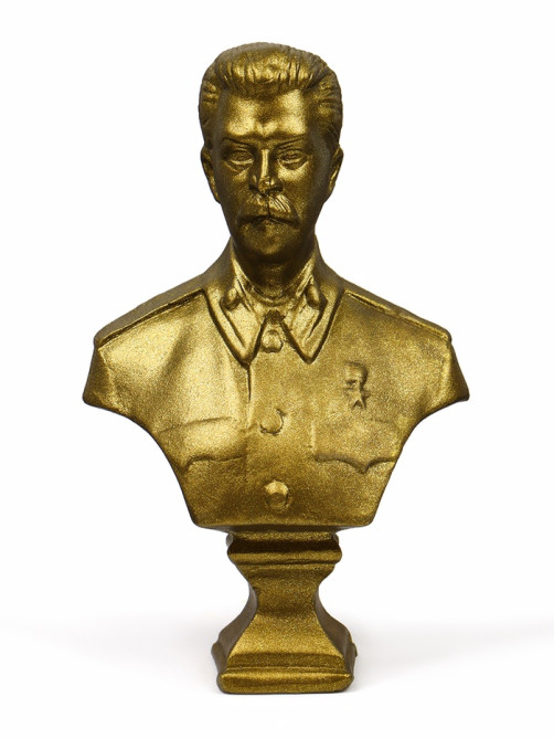 Бюст «Сталин И.В.», фигурка гипс, состаренная латунь, 13×9×5 см