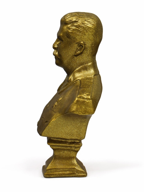 Бюст «Сталин И.В.», фигурка гипс, состаренная латунь, 13×9×5 см