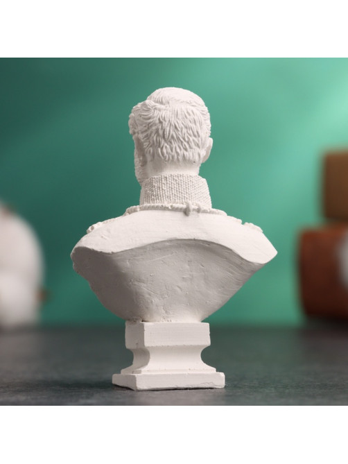 Бюст «Александр II Император», фигурка гипс, белый, 4.5×2×6 см
