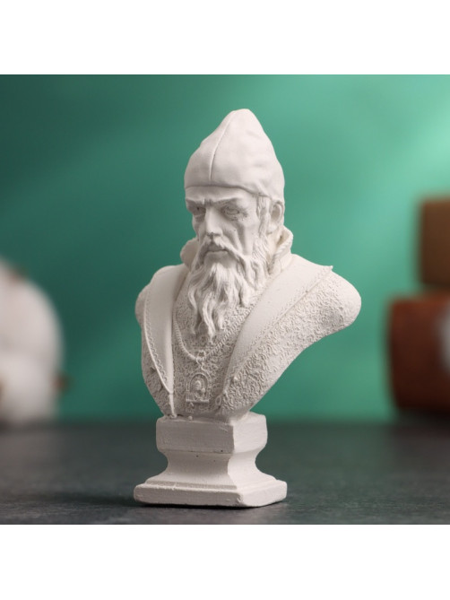 Бюст «Царь Иван Грозный», фигурка гипс, белый, 4×2.5×6.5 см