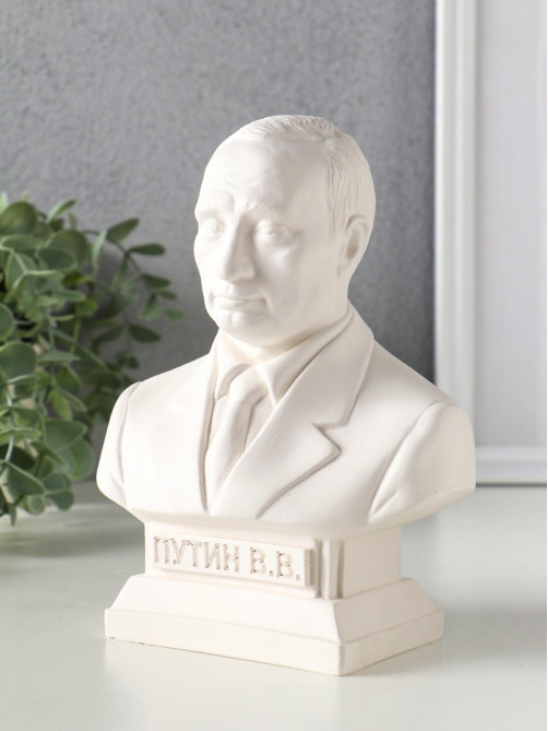 Бюст «Путин», фигурка гипс, белый, 18×14×8 см