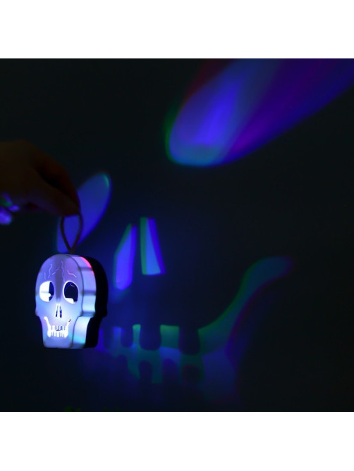Фигурка световая RISALUX «Череп», LED-ночник, 1 Вт, RGB, от батареек LR1130, бело-чёрный, 9.5×4×5 см