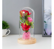 Фигурка световая колба RISALUX «Три розы», LED - ночник, от батареек, 3×ААА 11×11×21.5 см