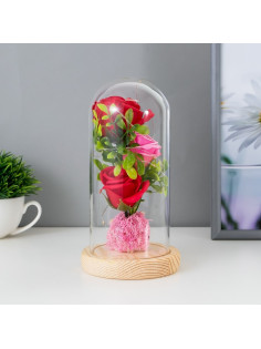 Фигурка световая колба RISALUX «Три розы», LED - ночник, от батареек, 3×ААА 11×11×21.5 см