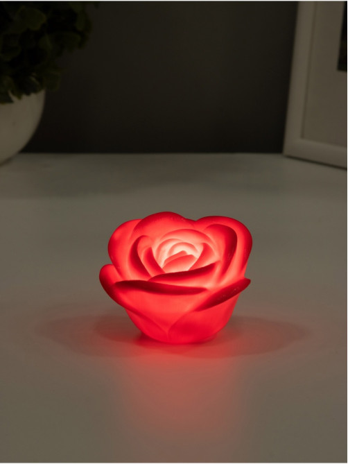 Фигурка световая RISALUX «Роза», LED-ночник, 2 Вт, LR44, красный, 6.6×6.6×4 см