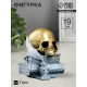 Фигурка гипс «Череп с книгой», бронза с серебром, 19 см