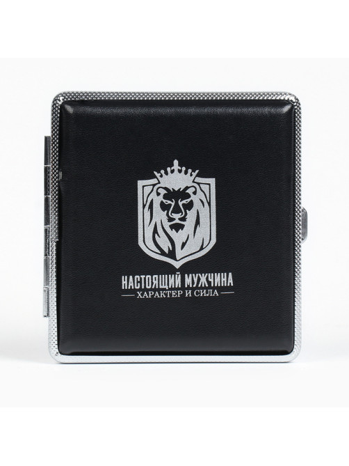 Портсигар на 20 сигарет «Настоящий мужчина», 9.9×9.4×1.9 см