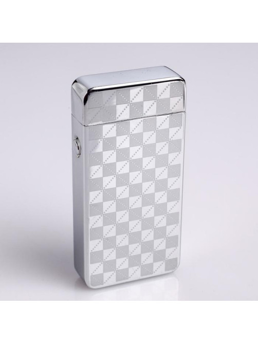 Зажигалка электронная, дуговая, USB, 3.5×7 см, серебристый узор