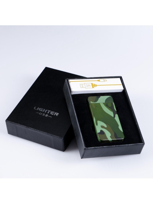Зажигалка электронная для курения в подарочной коробке, дуговая, USB, 3.5×7 см
