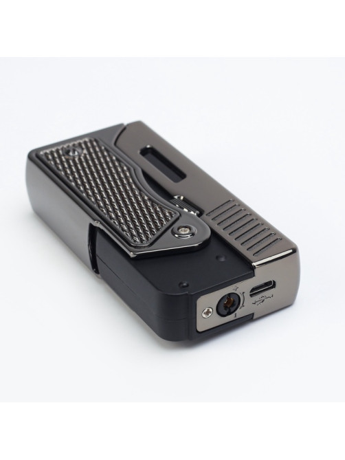 Зажигалка электронная «Пистолет», дуговая, индикатор заряда, USB, 8.3×4.1×1.8 см