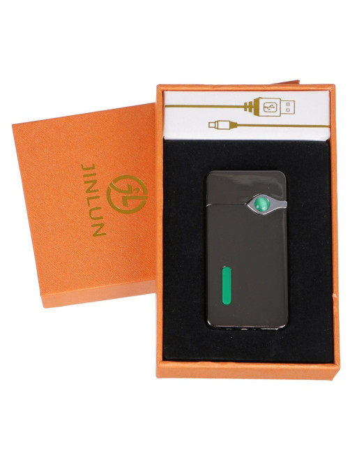 Зажигалка электронная, с индикатором, спираль, стальная, USB, 7.5×12×3 см