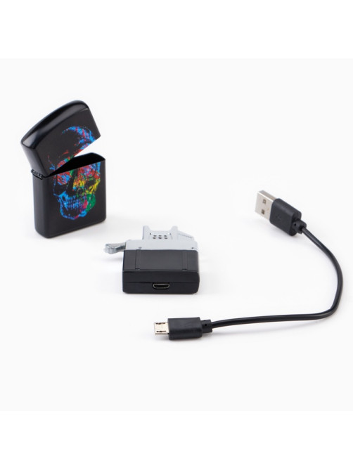 Зажигалка электронная «Череп», дуговая, от USB