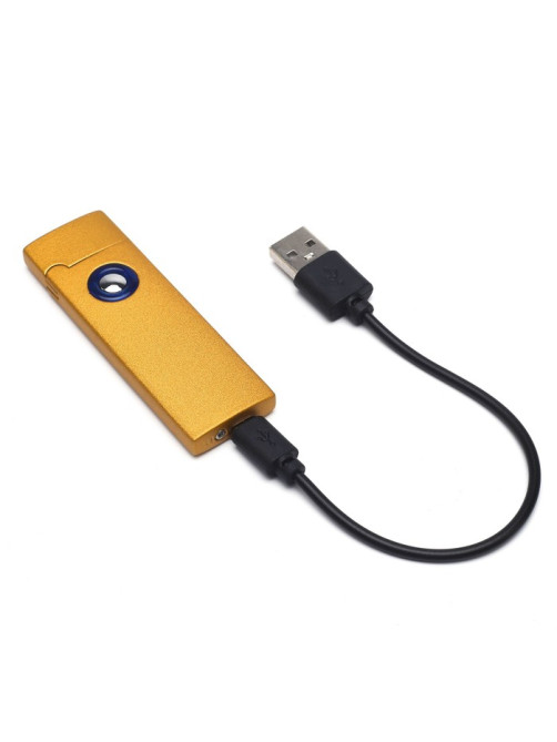 Зажигалка электронная, USB, спираль, 2.5×8 см, золото