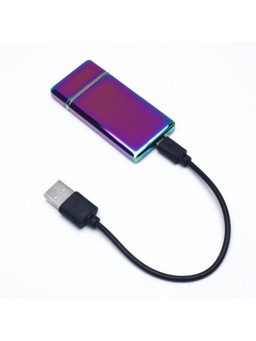 Зажигалка электронная «Люкс», спираль, USB, 7×3.5×0.5 см, хамелеон