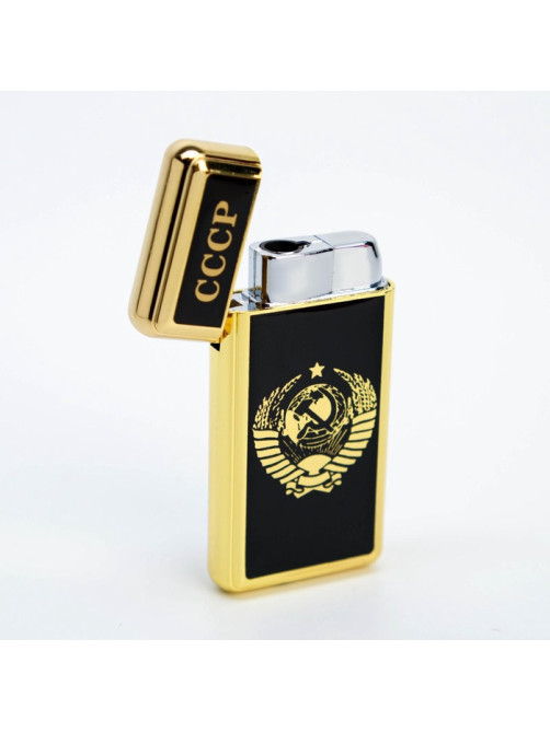 Зажигалка газовая «СССР», металлическая, пьезо, 6.7×3.4×1 см