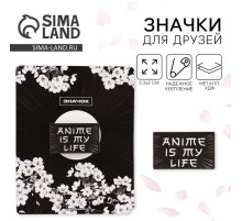 Значок деревянный аниме, 3.3×2 см