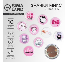 Значок металлический, закатной «Смирись, я девушка», d=2.5 см, МИКС