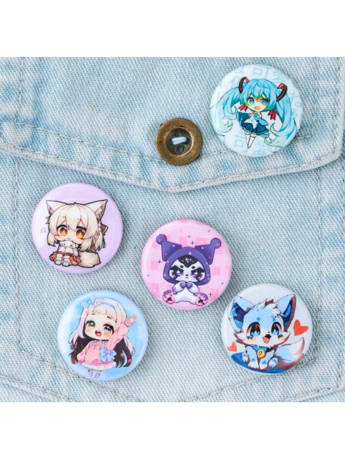 Значок металлический, закатной «Аниме», d=2.5 см, МИКС