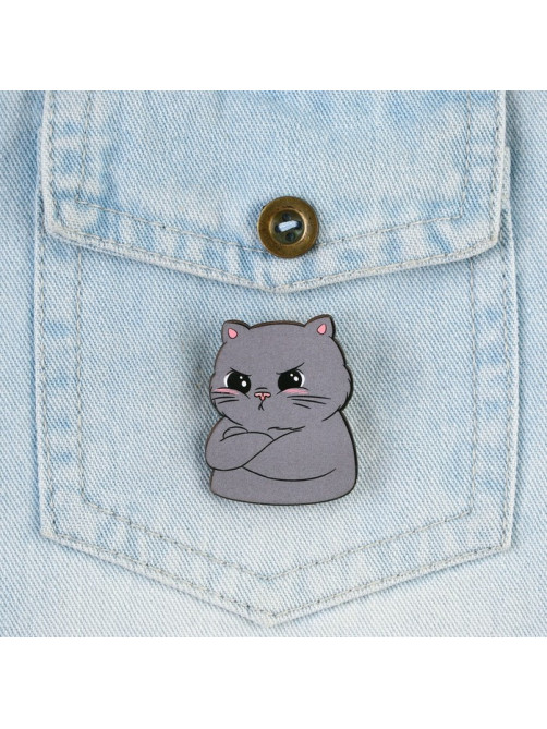 Значок деревянный «Котик», 3.2×4 см