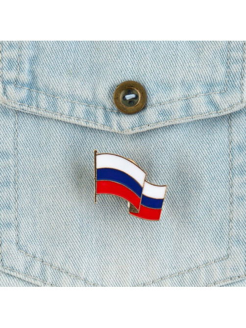 Значок «Флаг России», 3×2.2 см
