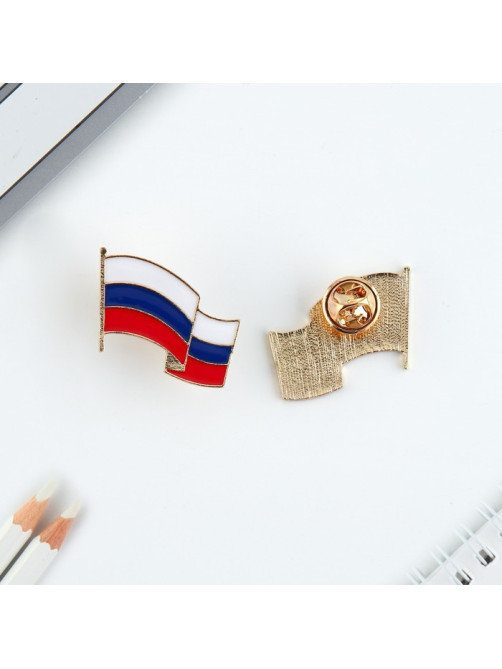 Значок «Флаг России», 3×2.2 см