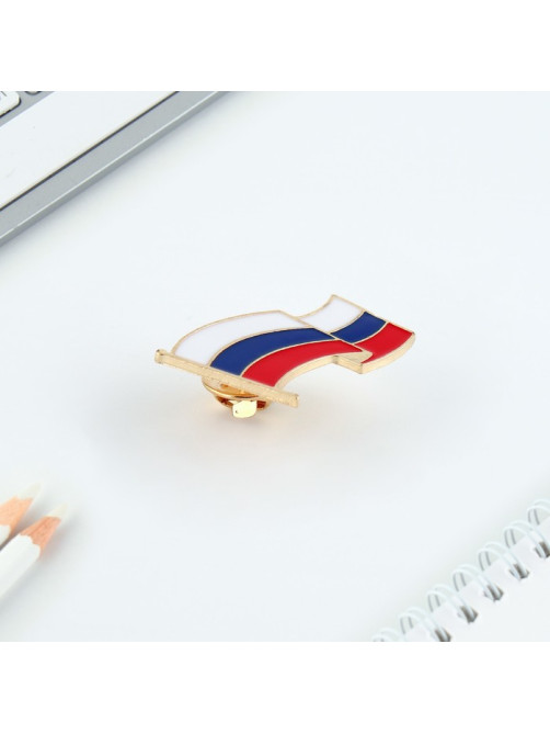 Значок «Флаг России», 3×2.2 см