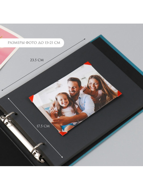 Фотоальбом на кольцах 25 листов Keep memories «Жизнерадостный пёс», с наклейками, 19×27×3 см