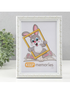 Фоторамка для фото 15×21 см Keep memories «Винтаж», пластик, белый, (пластиковый экран)