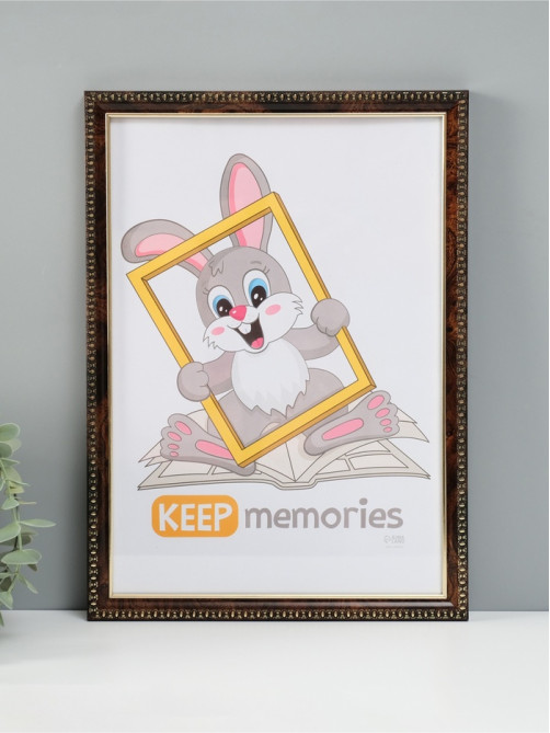 Фоторамка для фото 21×30 см Keep memories «Камея», пластик, карельская берёза, (пластиковый экран)