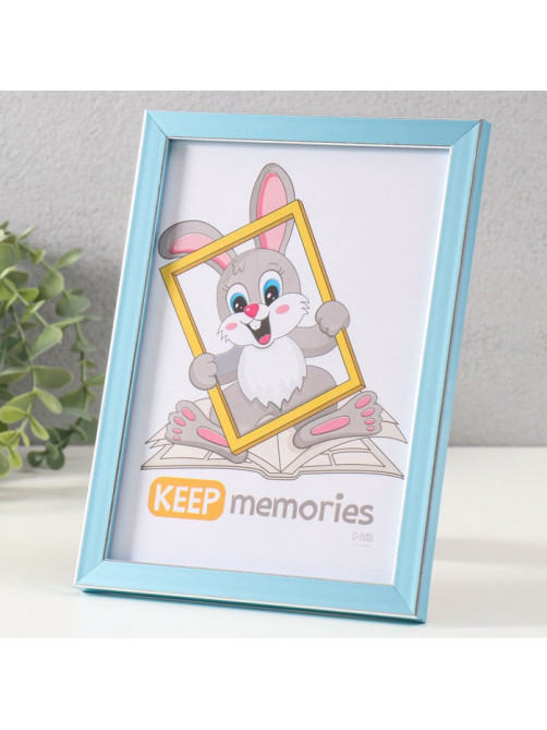Фоторамка для фото 15×21 см Keep memories «Акварель», пластик, голубой, (пластиковый экран)