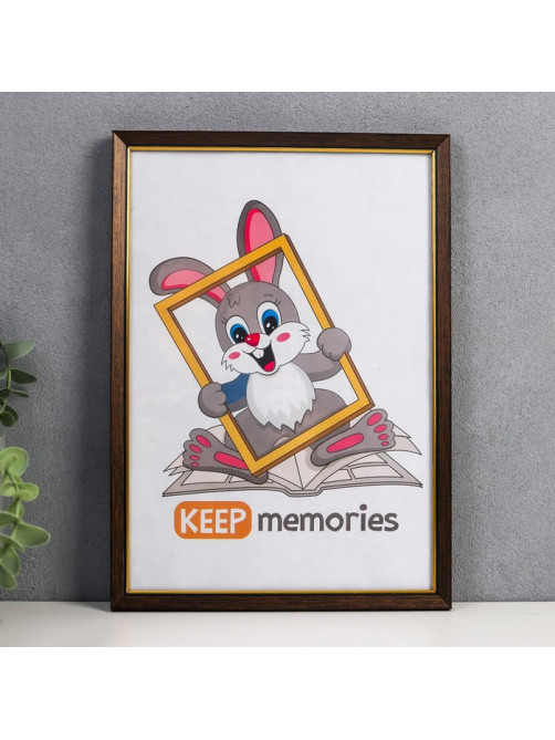 Фоторамка для фото 21×30 см Keep memories, Asta, пластик, коричневый с золотом