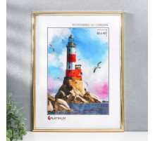 Фоторамка для фото 30×40 см «Радуга», пластик, золото, (пластиковый экран)