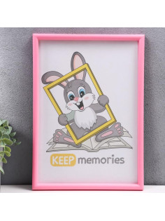 Фоторамка для фото 21×30 см Keep memories, Violet, пластик, розовый, (пластиковый экран)