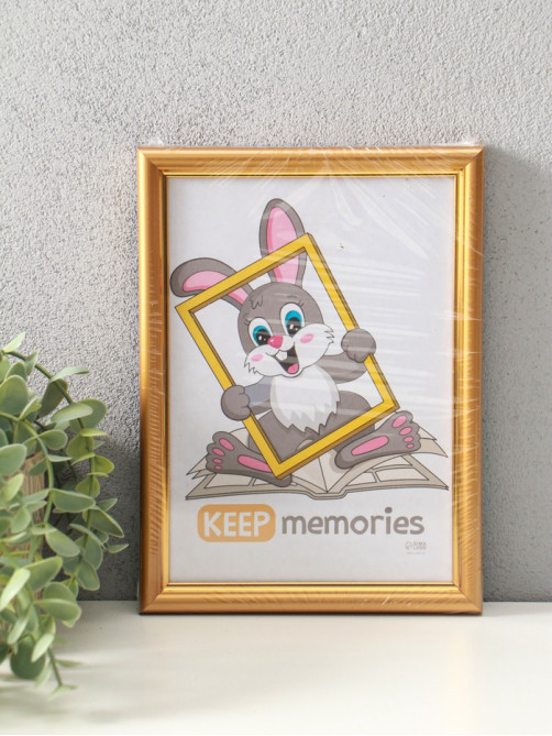 Фоторамка для фото 15×21 см Keep memories «Гамма», пластик под матовое золото, (пластиковый экран)